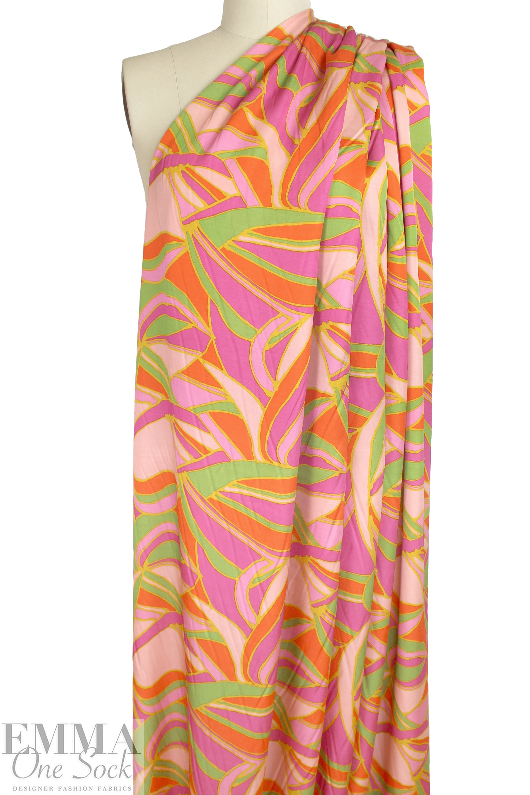 Italian 'sun sails' graphic satin viscose woven 2 yd