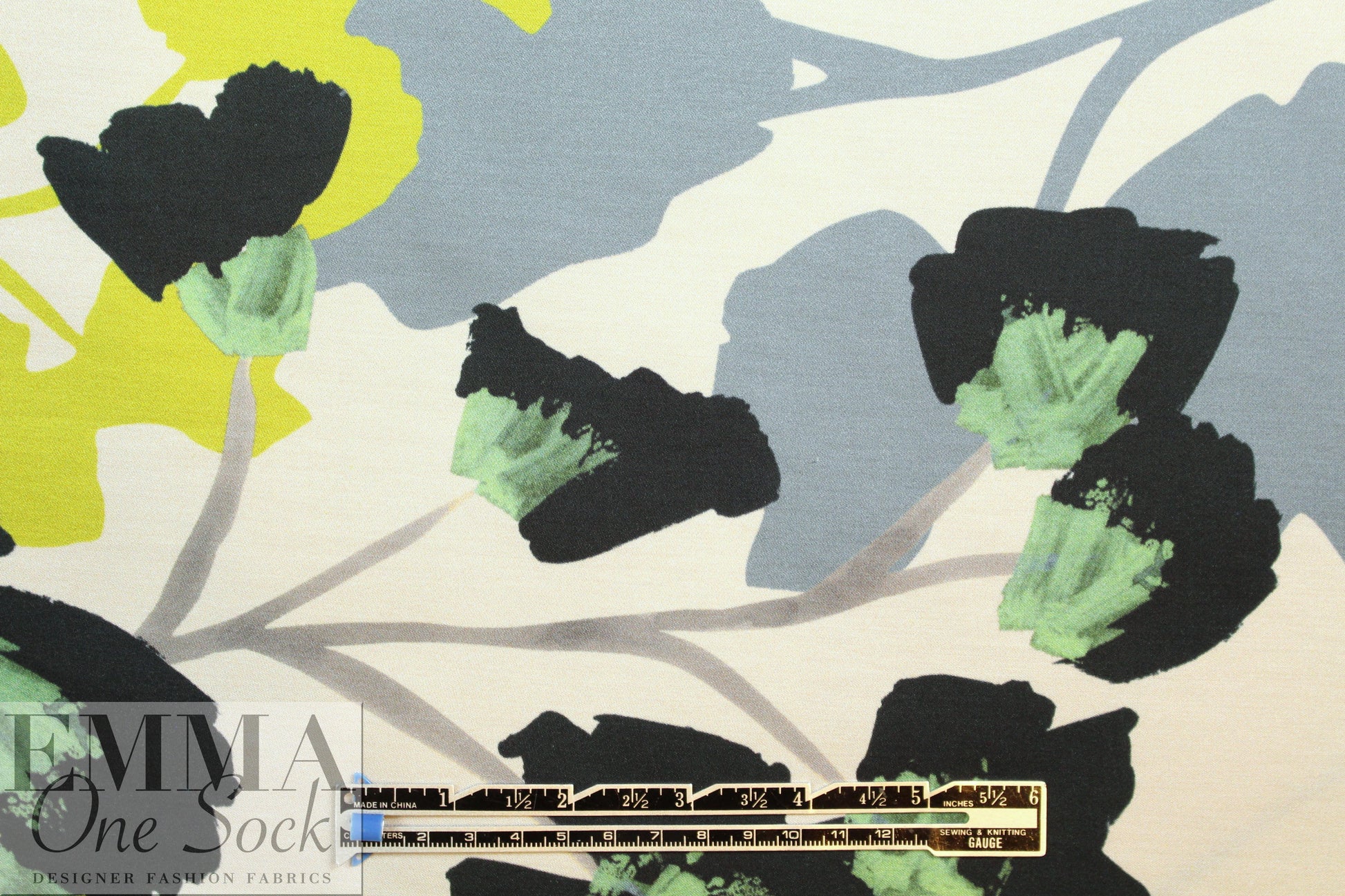 Italian 'springtime fantasy' satin finish viscose woven