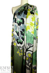 Italian 'springtime fantasy' satin finish viscose woven