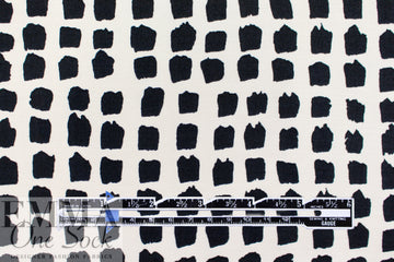 Italian 'painted dots' graphic satin viscose woven 1.25 yds