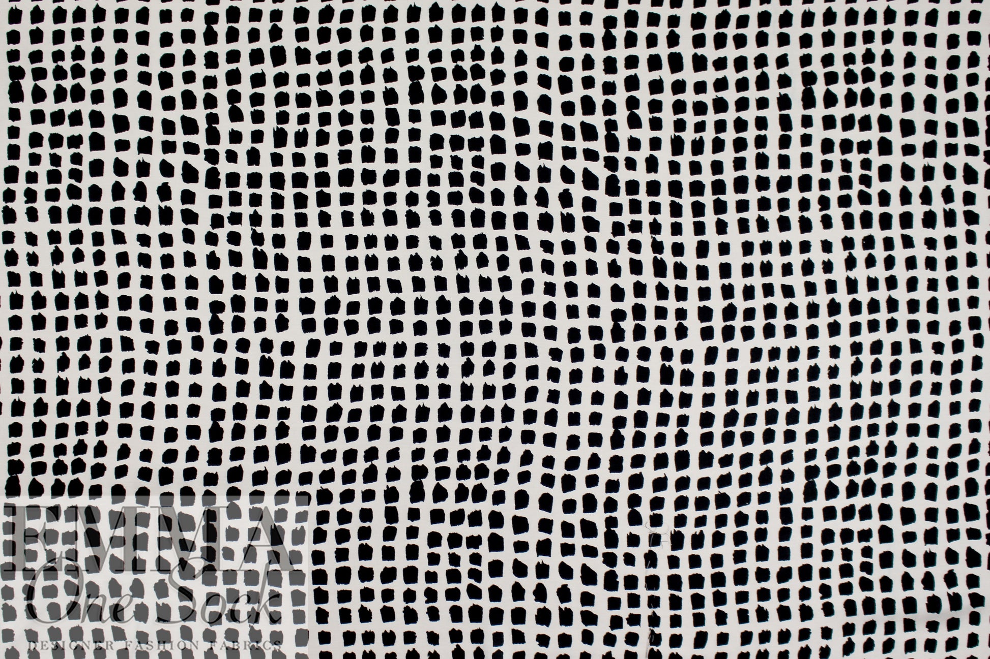 Italian 'painted dots' graphic satin viscose woven 1.25 yds