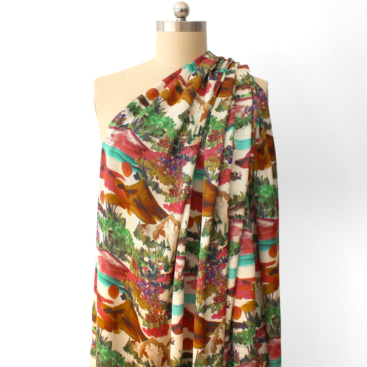 viscose satin, dressweight woven 'scenic route'