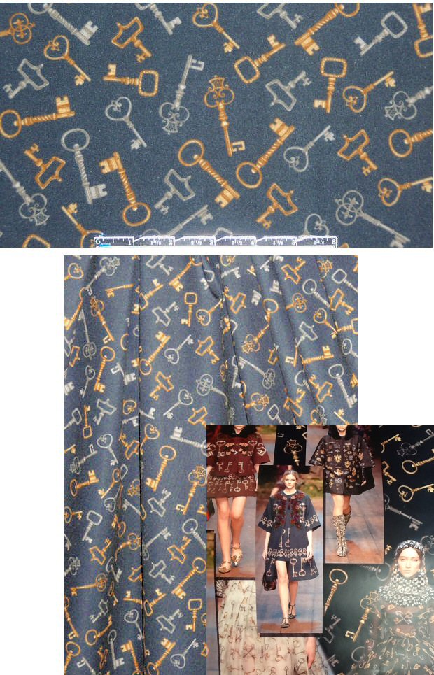 D0lce & Gabbana 'key to treasure' scuba knit 1.625 yds