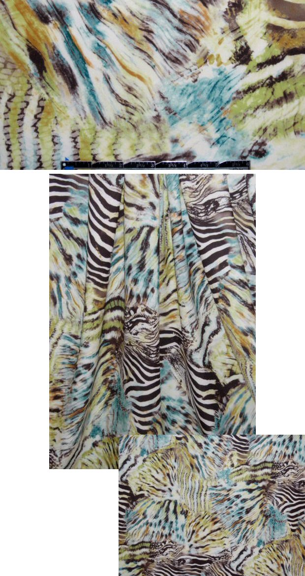 French animal montage abstract digital 'scuba' knit 1.375 yds