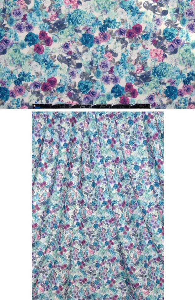 French liberty-esque floral 'scuba' knit  1.375 yd