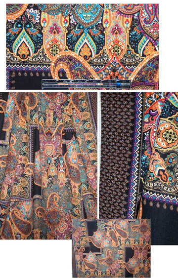 paisley fantasy digital print 'scuba' knit