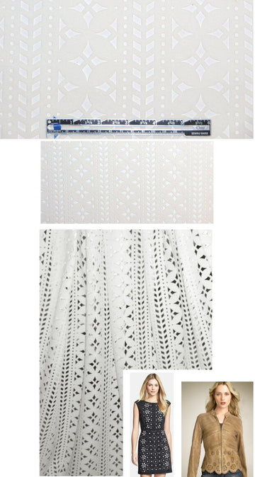 laser cut 'scuba' knit - creamy white 1.625 yd