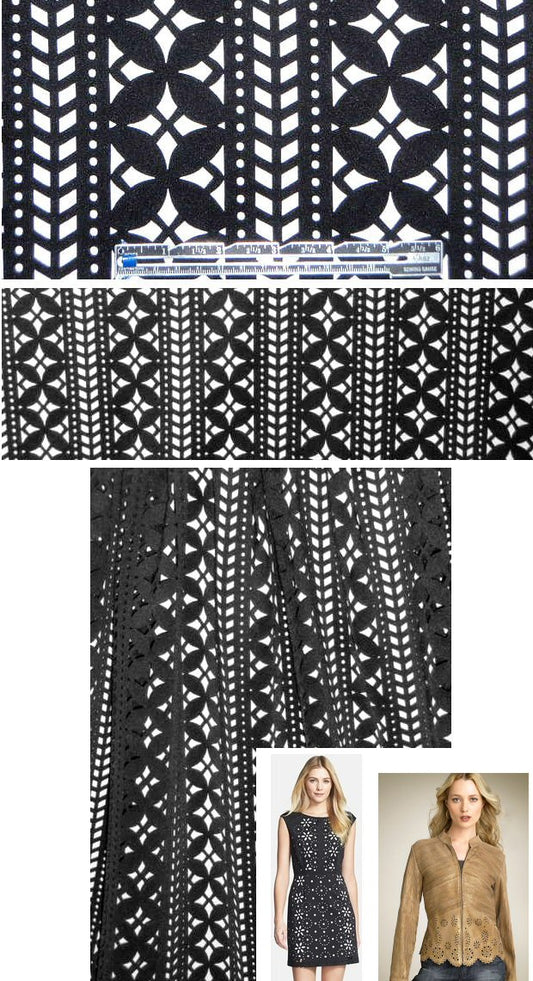 laser cut 'scuba' knit - black