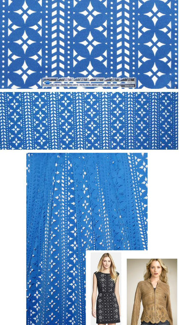 laser cut 'scuba' knit - cobalt 1.33 yd