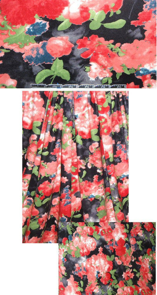 coral floral clusters print 'scuba' knit
