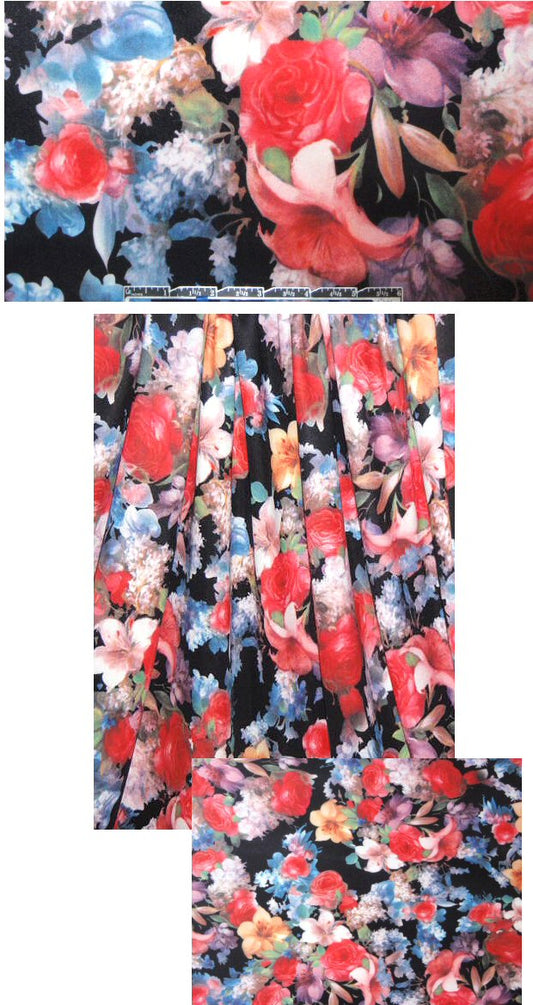 romantic floral print 'scuba' knit