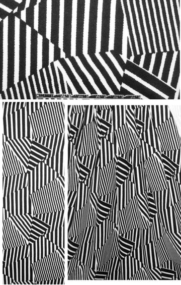 black/white stripey montage print 'scuba' knit