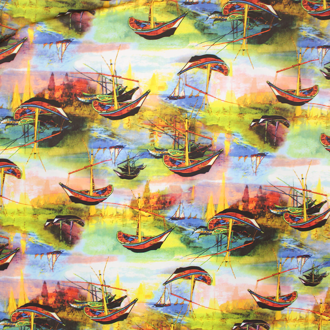 'marina' digitally printed scuba knit 1.75 yd