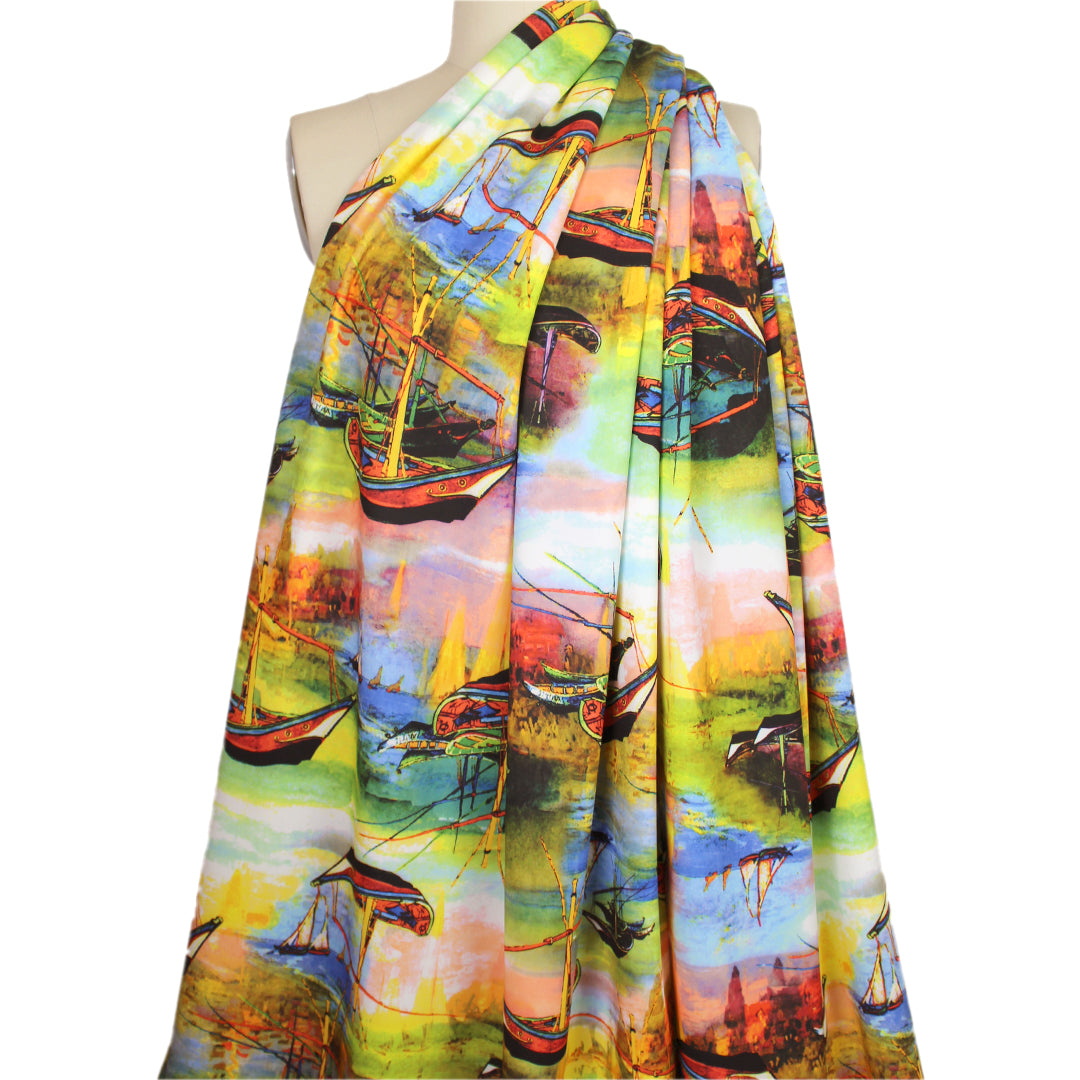 'marina' digitally printed scuba knit 1.75 yd