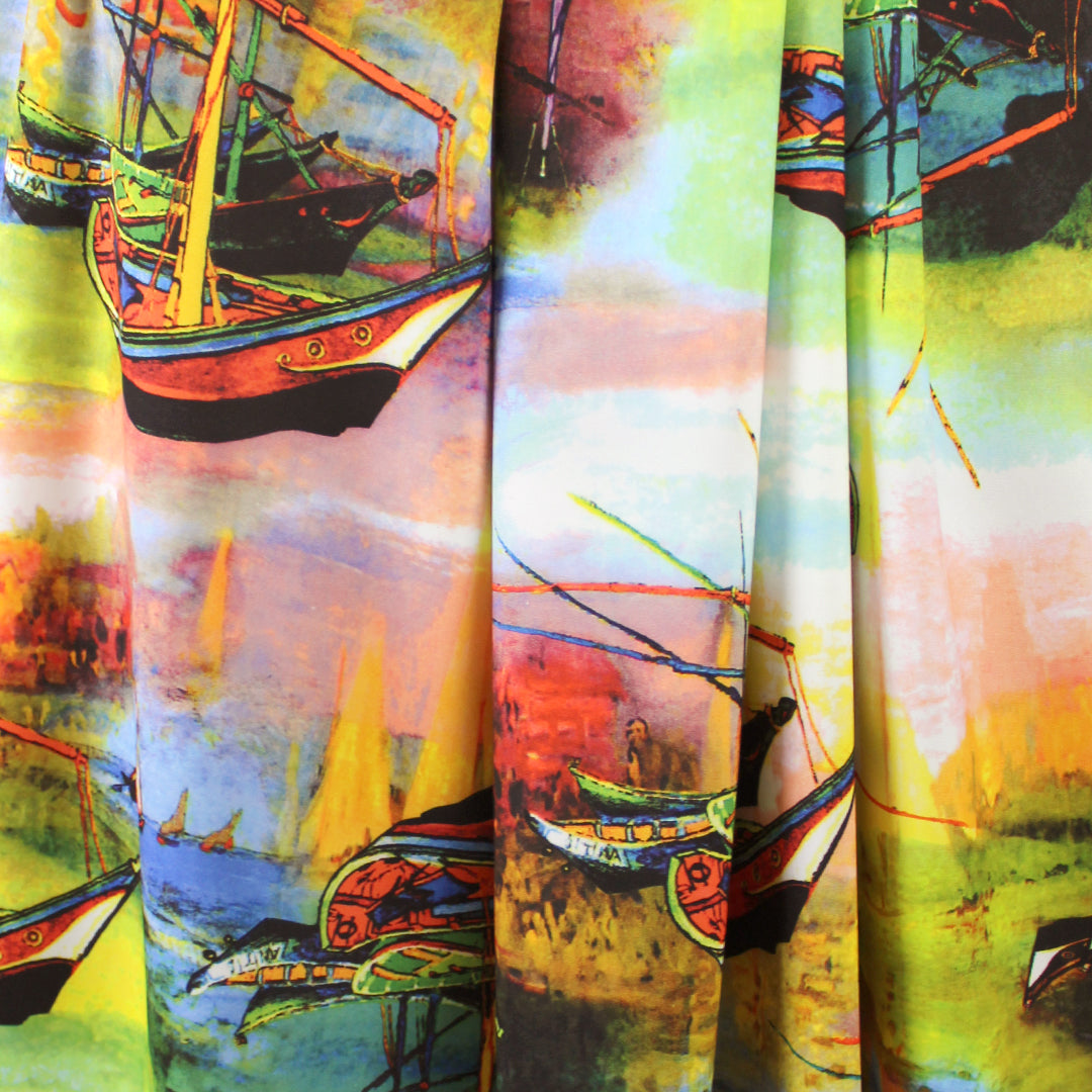 'marina' digitally printed scuba knit 1.75 yd