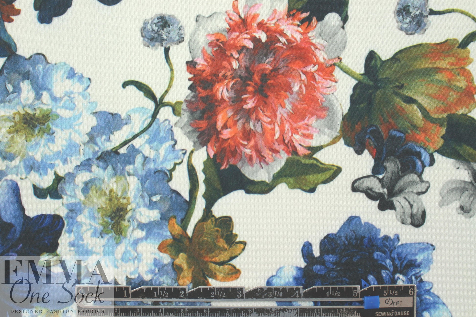 painterly peonies floral scuba knit