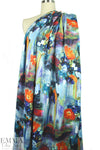 painterly flower clusters scuba knit 1.375 yds