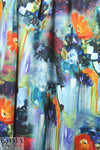 painterly flower clusters scuba knit