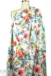 painterly flower dream on white scuba knit 1.5 yd