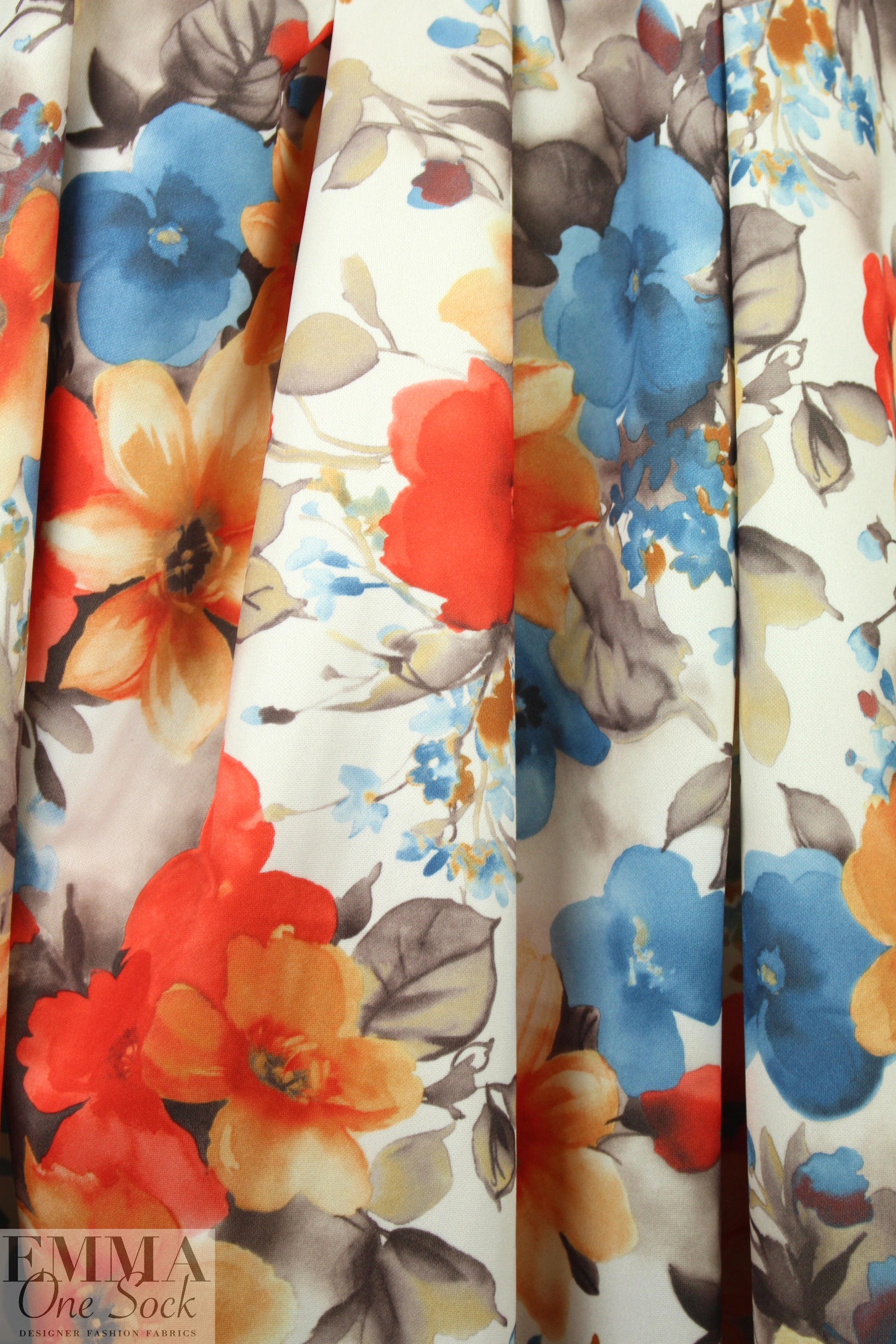 vintage garden printed scuba knit 1.625 yd