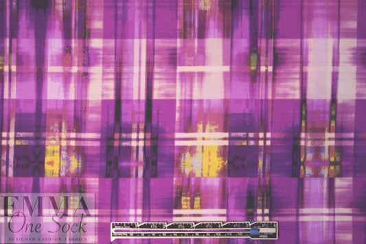 edgy techno grid 'scuba' knit  - violet/grape 1.25 yds