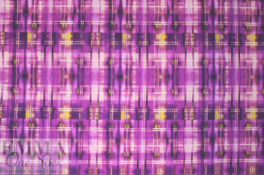 edgy techno grid 'scuba' knit  - violet/grape 1.25 yds