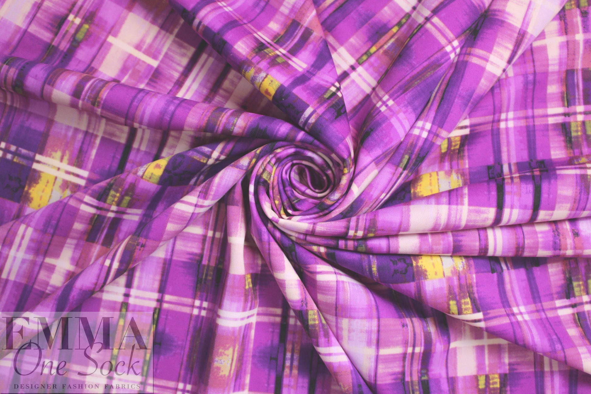 edgy techno grid 'scuba' knit  - violet/grape 2 yd
