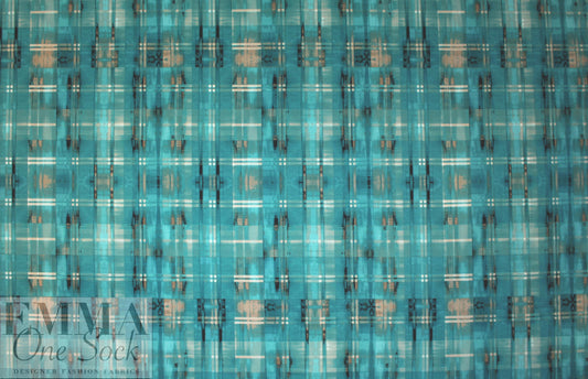 edgy techno grid 'scuba' knit  - teal/khaki