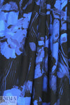Carmen Marc Va1vo scuba knit - blue floral on black 1.5 yds