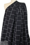 famous designer black/white embroidered scuba knit