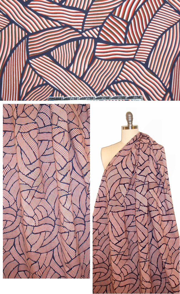 famous designer knotted graphic RAYON scuba knit