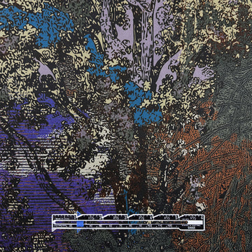 Italian deadstock 'techno forest' scuba knit 1 yds