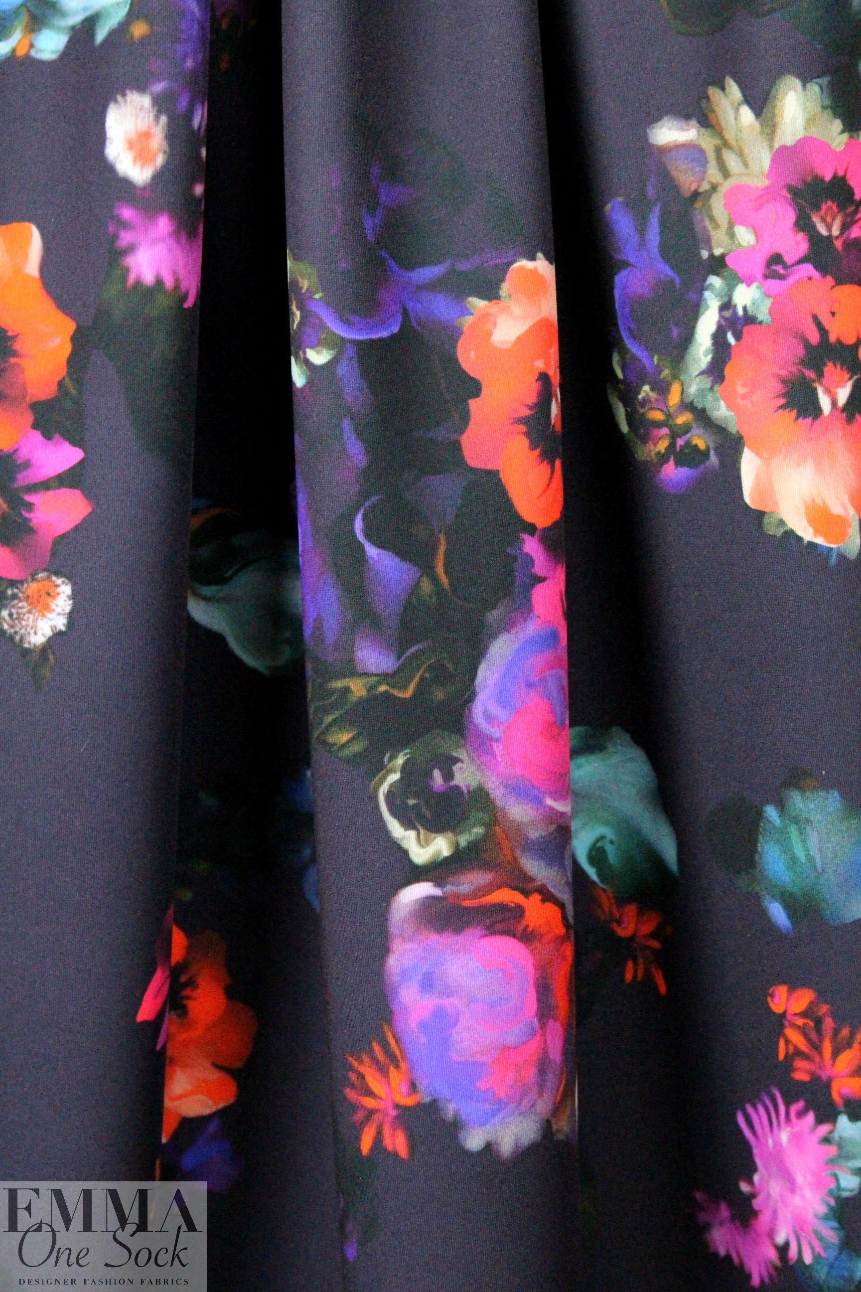 Italian scuba knit - nocturnal floral