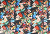 Italian scuba knit - bold floral on black  1.33 yards