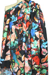 Italian scuba knit - bold floral on black  1.33 yards
