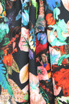 Italian scuba knit - bold floral on black  1.33 yards