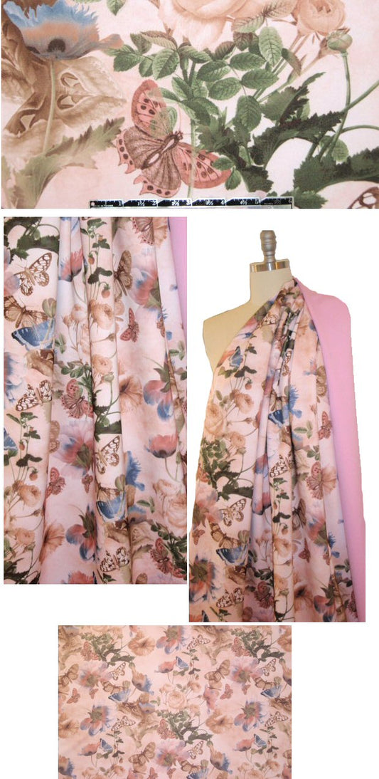 Italian butterfly garden neoprene/scuba knit
