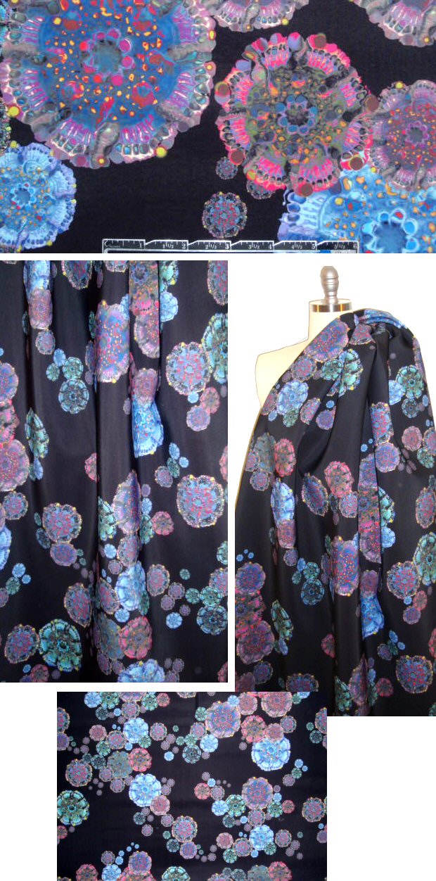 NY designer deep sea flowers neoprene/scuba knit