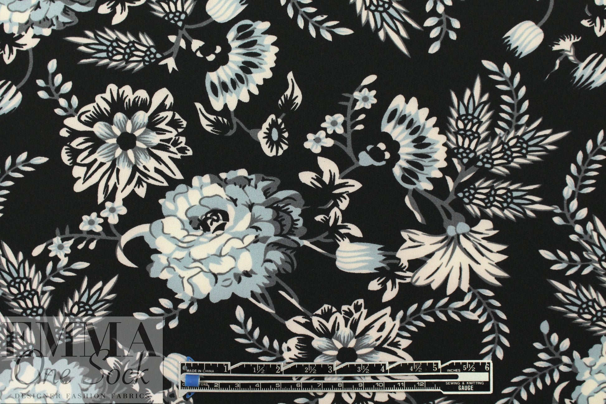 NY designer 'aqua-deco-flora' scuba knit