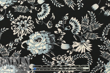 NY designer 'aqua-deco-flora' scuba knit 1.625 yds