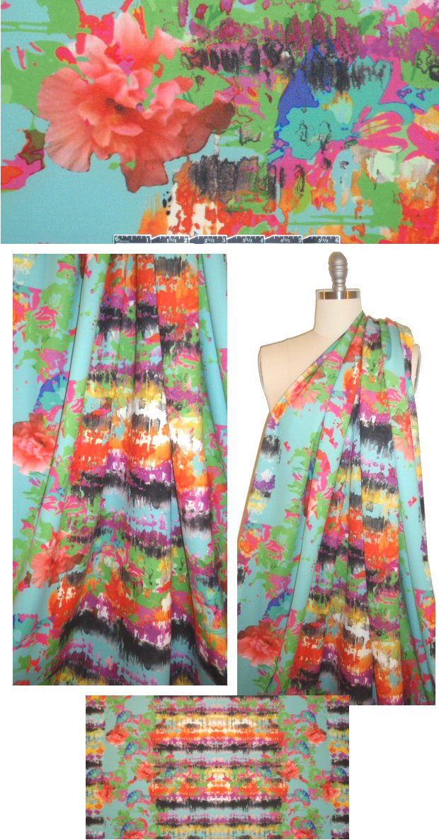 Mi11y carnation rorschach printed scuba knit