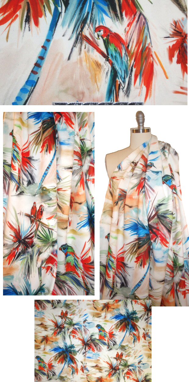 Mi11y tropical paradise printed scuba knit 1.66 yd