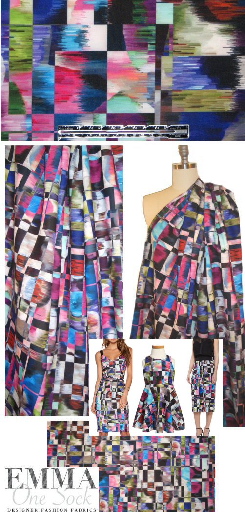 Mi11y colorful cubist print scuba knit