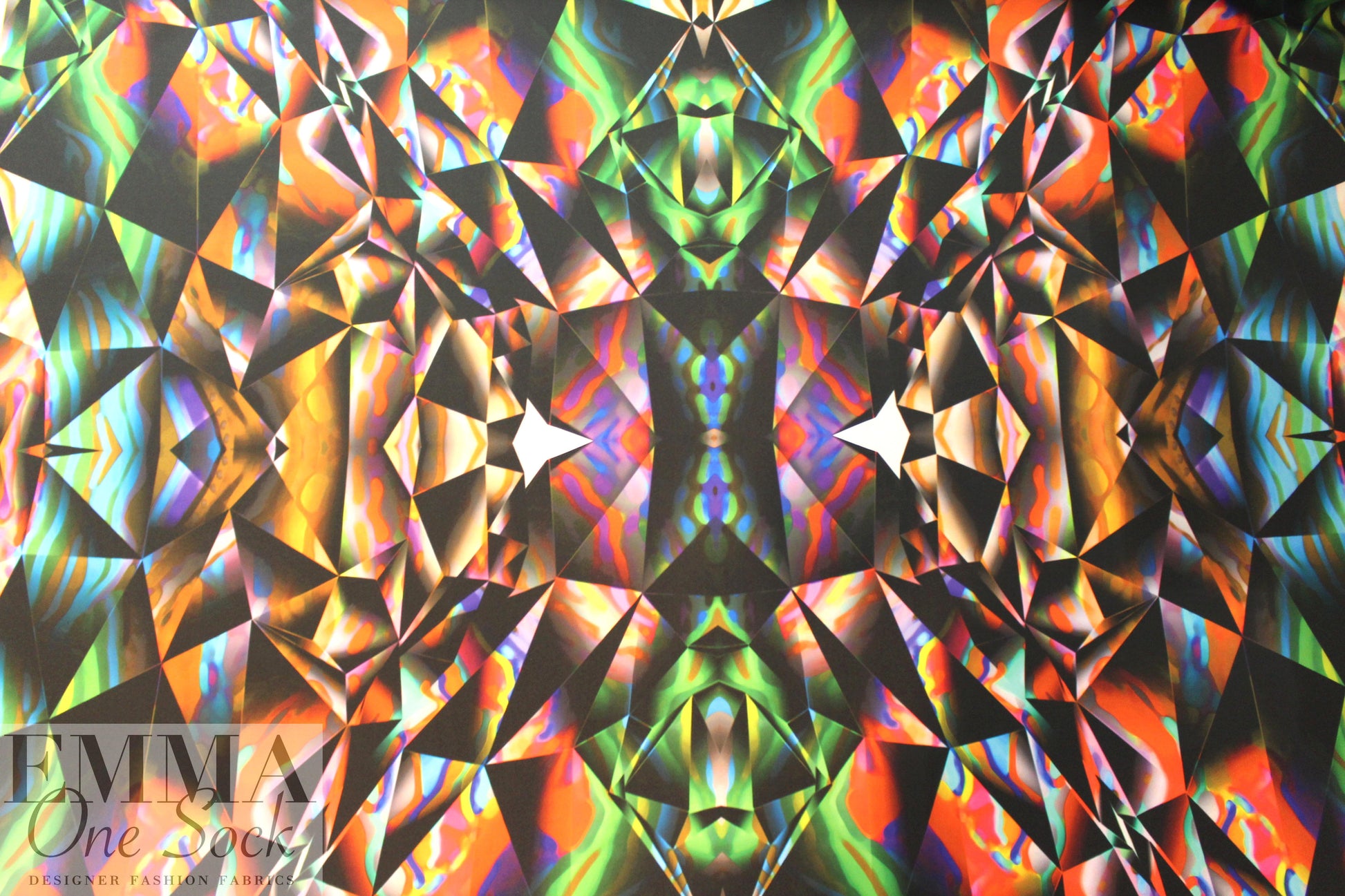 Mi11y prismatic abstract print scuba knit 1.625 yd