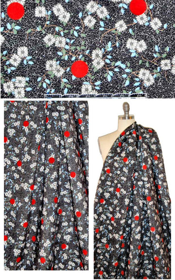 0pening Ceremony flowers and dots neoprene/scuba knit 1.125 yds