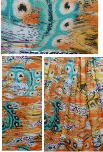 NY designer monarch abstract art 'scuba' knit 1.75 yds