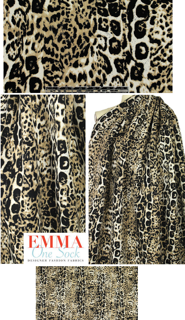NY designer leopard print 'scuba' knit