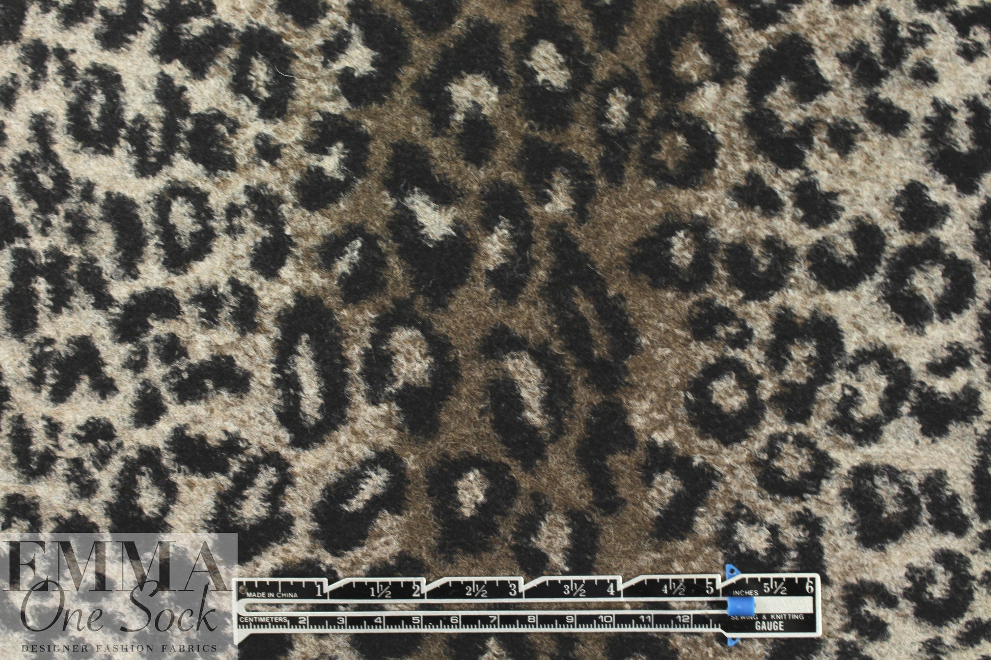 Italian high fashion wool knit scuba - leopard