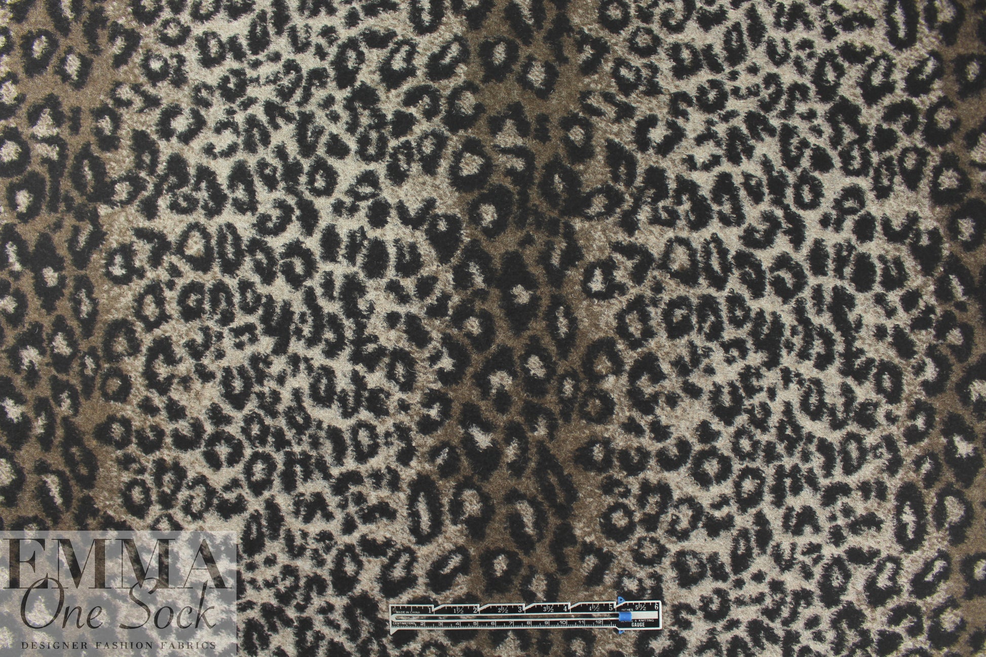 Italian high fashion wool knit scuba - leopard