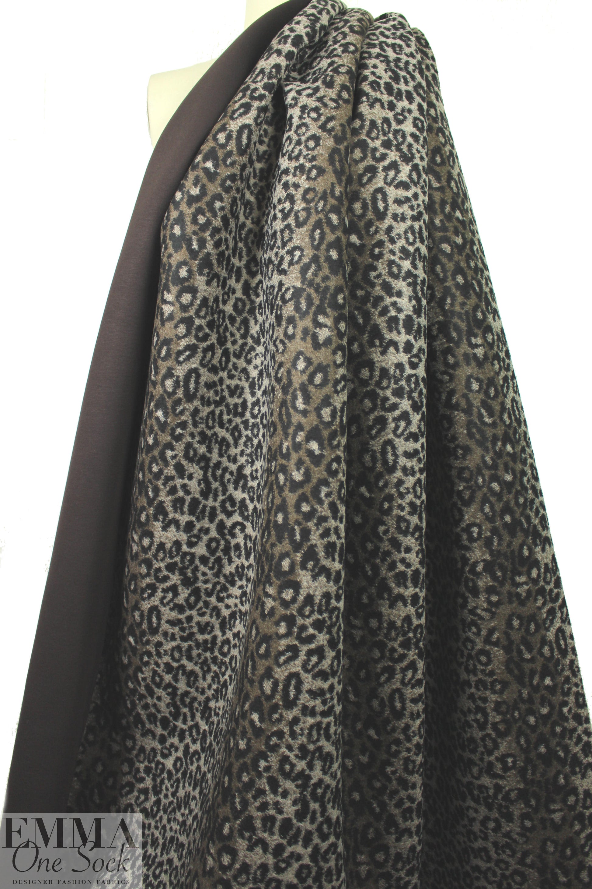 Italian high fashion wool knit scuba - leopard
